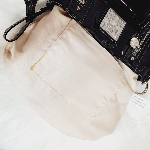 Victoria Roberts Black Patent PVC Leather Crossbody Bag Purse - Picture 10 of 12